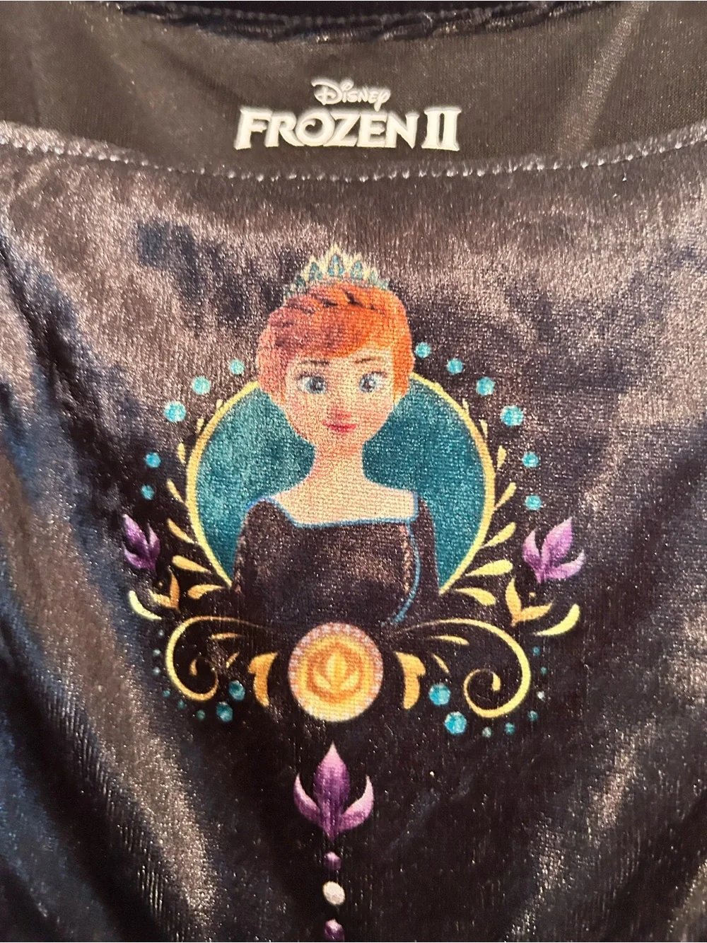 Disney Anna Teal & Black Girls' Nightgown Nightgown 6 - Picture 3 of 4